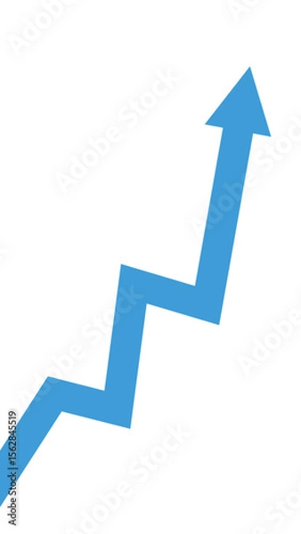 Fototapeta blue business arrows in a rising up in vertical format