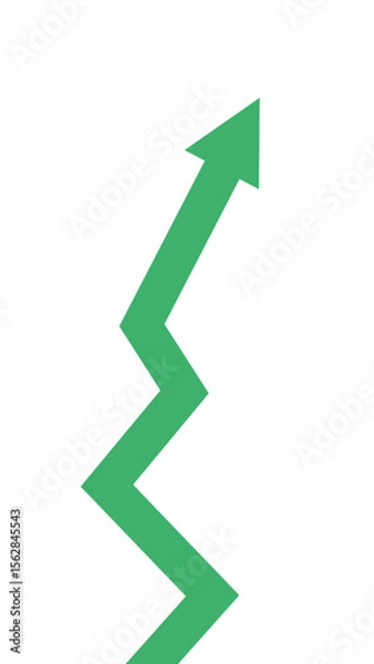 Fototapeta green business arrows in a rising up in vertical format