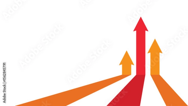 Fototapeta business arrows red and yellow pointing up in a row
