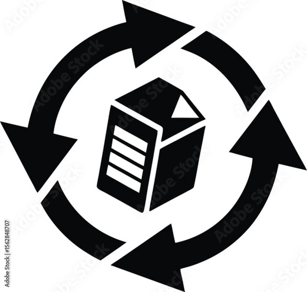 Fototapeta Server Icon in Circular Arrows Symbol