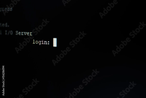 Obraz Login Screen, Selective focus