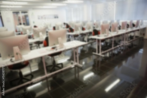 Obraz Computers in illuminated office