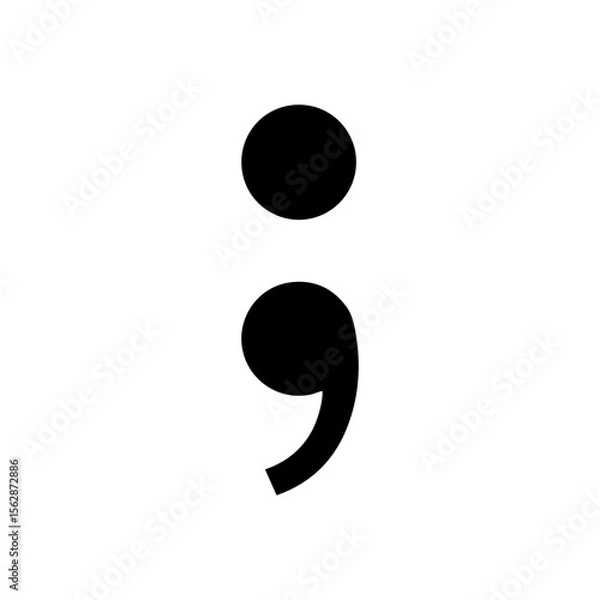 Obraz Semicolon sign silhouette icon vector flat design.