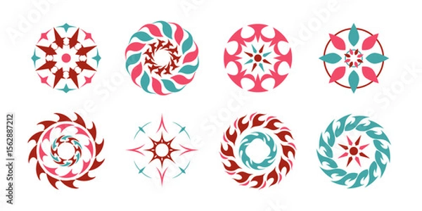 Fototapeta Collection of ring shape pattern