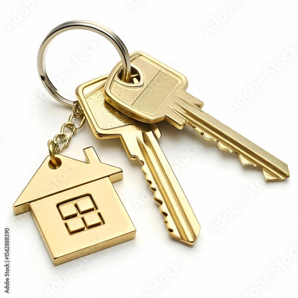 Obraz house keys isolated on white background