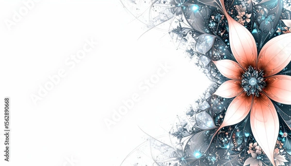 Fototapeta A floral abstract design with soft colors and intricate details.