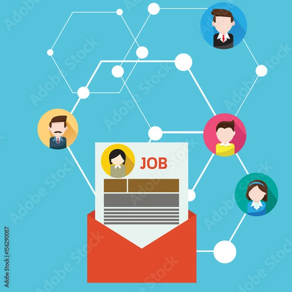 Fototapeta Searching for a new job and send email resume