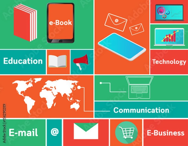 Obraz Vector design concept educational communications and technology