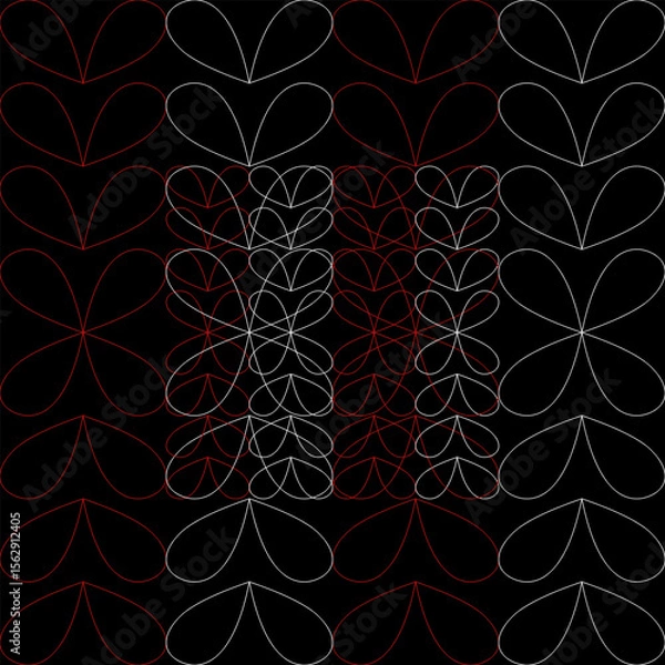 Obraz backdrop, colorful, retro, seamless, fabric, collection, element, frame, paper, drawing, beautiful, trendy, modern, pattern, line, vintage, daisy, petals, chamomile, white, illustration, background, f