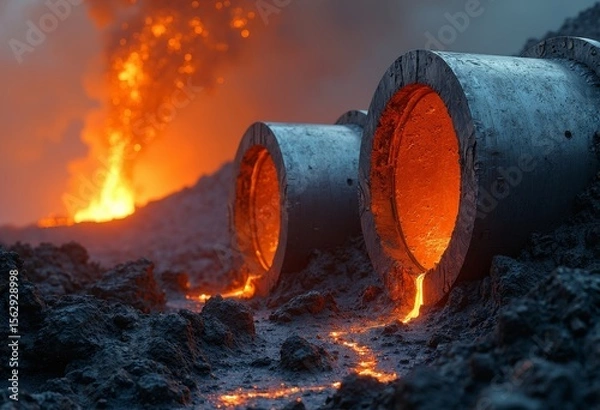 Fototapeta Lava Pipeline Art Scene