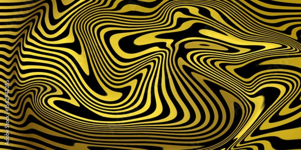 Obraz Abstract linear distorted pattern. Retro hippie colorful background Retro, wavy psychedelic pattern wavy psychedelic texture, optical illusion effect