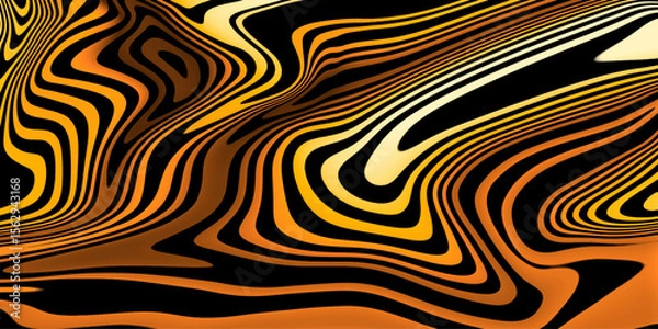 Obraz Abstract linear distorted pattern. Retro hippie colorful background Retro, wavy psychedelic pattern wavy psychedelic texture, optical illusion effect