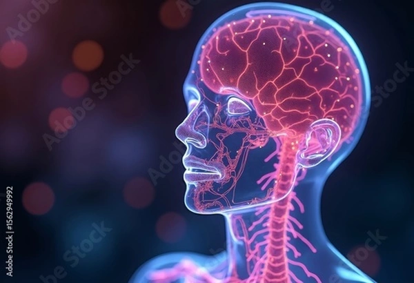 Obraz Close up of Brainwave Perspective Art