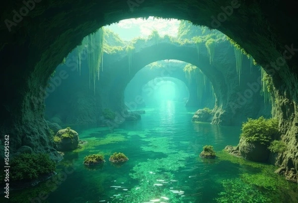 Obraz Underwater Tunnel Art Scene
