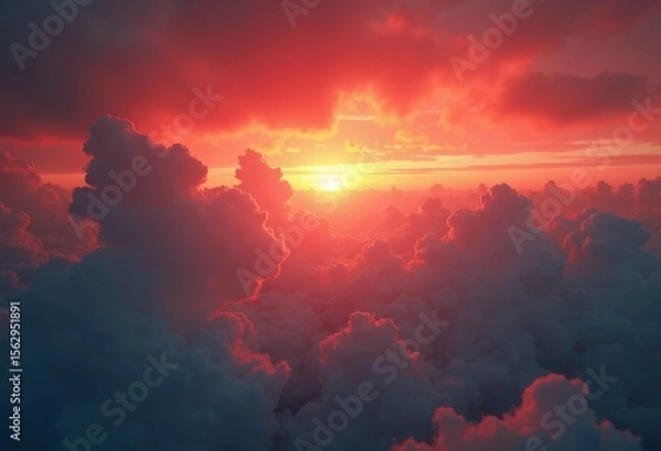 Obraz Sunset Clouds and Waves Art Close up