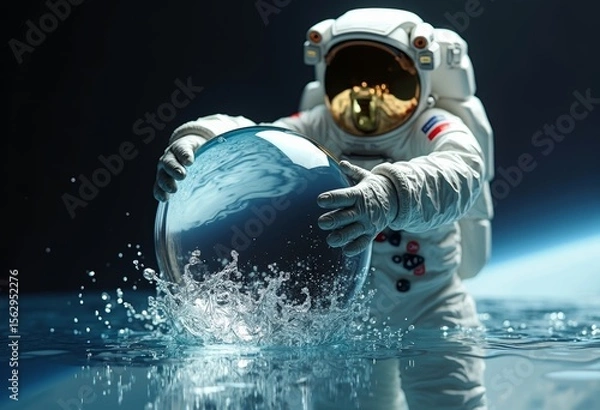Obraz Close up of astronaut ball hugging art
