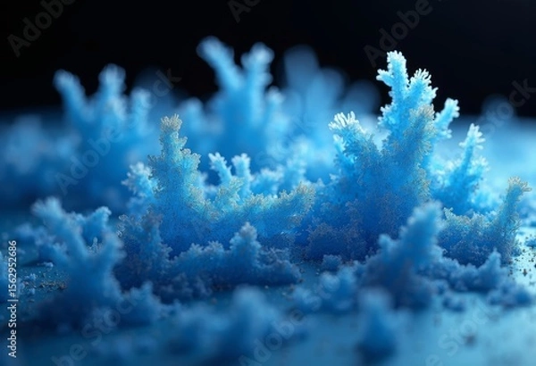 Fototapeta Artistic image of ice crystal clusters