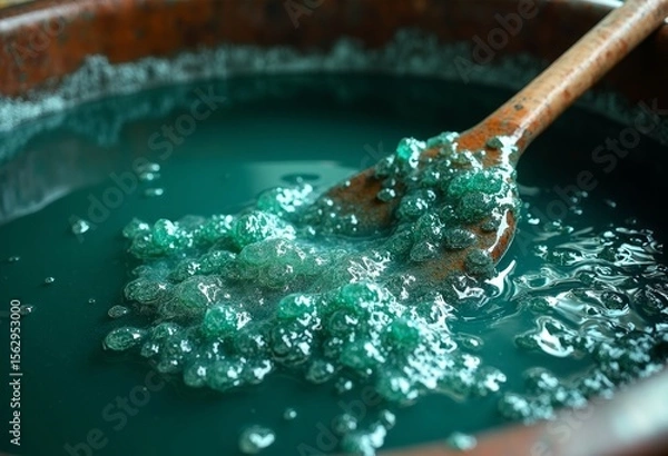 Obraz Green liquid stirring art scene