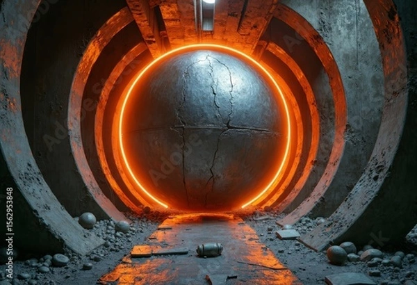 Obraz Close up of Flame Ball Installation Art