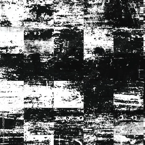 Fototapeta Black and white grungy abstract background. Grungy frame
