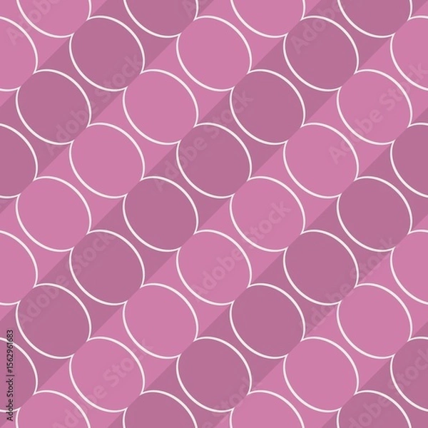 Fototapeta A repetitive pattern of pink and purple circles creates a visually engaging geometric design. The overlapping shapes form an intriguing arrangement that adds depth and interest.