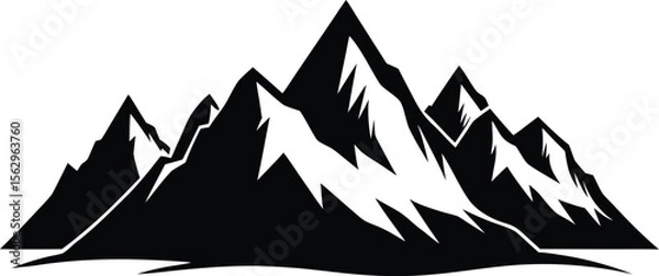 Obraz mountain black silhouette vector illustration,mountain icon