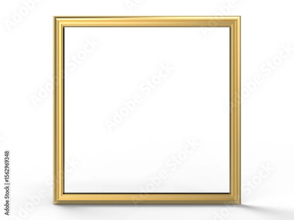 Fototapeta Elegant Gold Picture Frame Isolated on White Background -3D Mockup