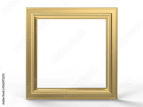 Obraz Golden Photo Frame on transparent Background - Luxury 3D Wall Art Mockup.