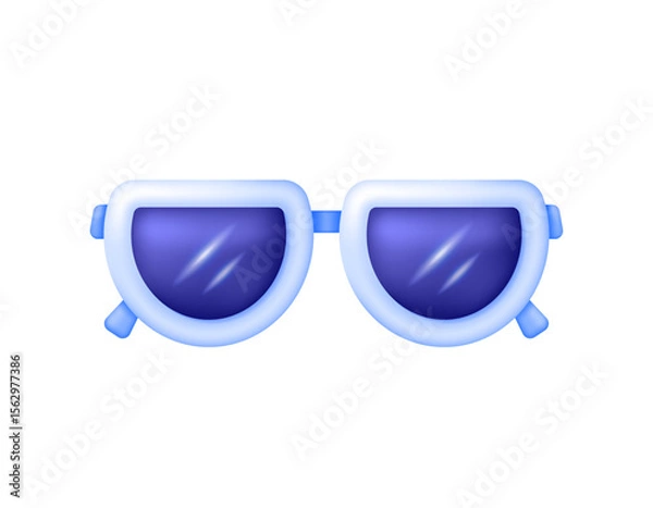 Fototapeta an illustration of sunglasses. glasses. visual aids. object or product. minimalist 3d style design. asset element