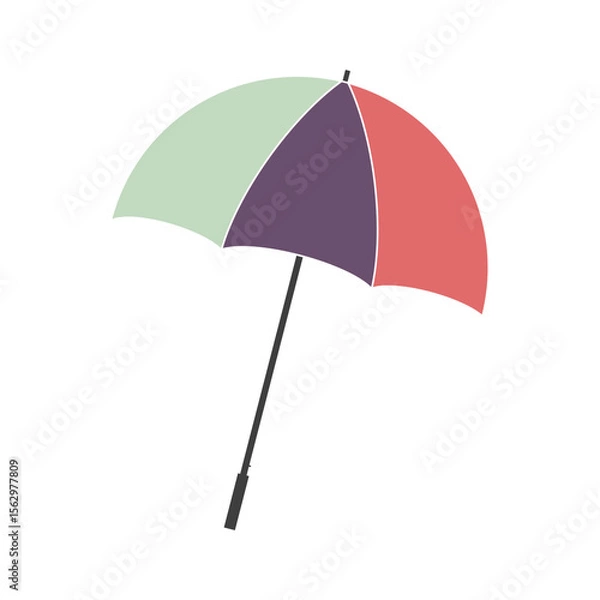 Obraz Colorful Umbrella Illustration, Isolated on White Background