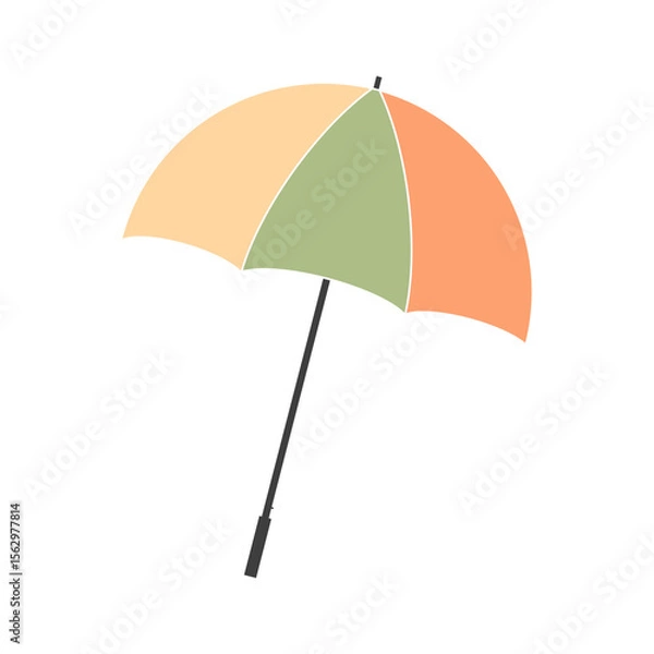 Obraz Colorful Umbrella Illustration, Isolated on White Background