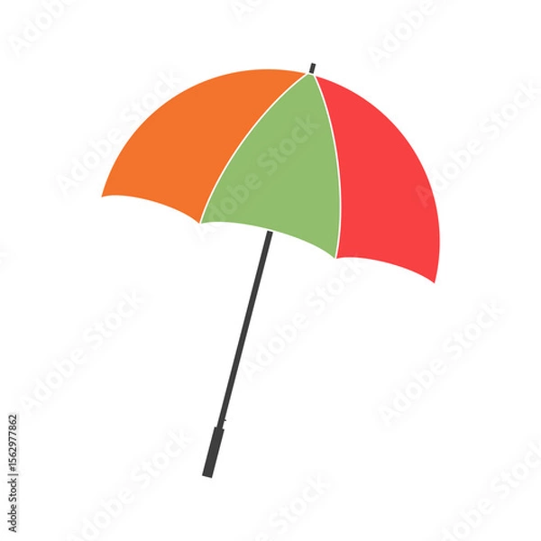 Obraz Colorful Umbrella Illustration, Isolated on White Background