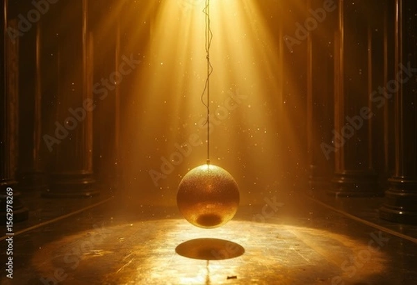 Obraz Golden Ball Light and Shadow Art Close up