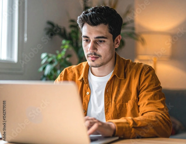 Obraz Professional Remote Job Interview - Millennial Candidate Video Call Setup