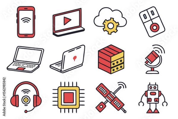 Obraz communication icons set