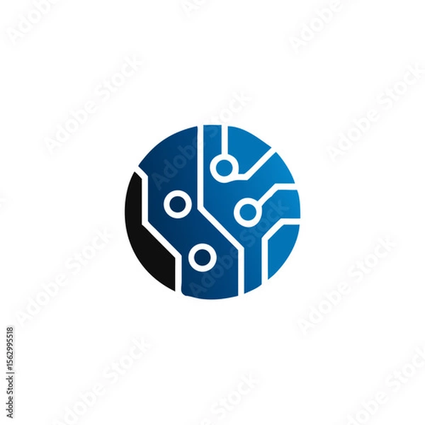Fototapeta Circuit board icons. Technology scheme square symbol, Vector Illustration