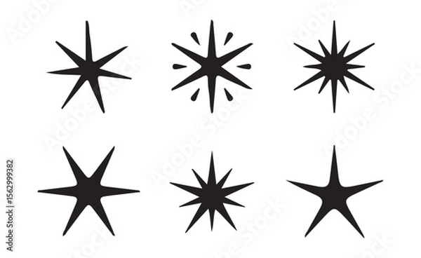 Fototapeta Retro Style Starbursts and Glowing Sparkle Icons Vector Illustration eps 10
