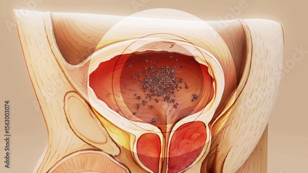 Obraz Conceptual 3D illustration of a bladder cancer
