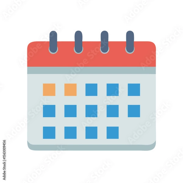 Obraz Flat design calendar icon with selected date and schedule