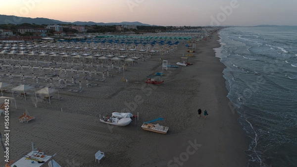 Obraz Tourist resort, Tyrrhenian Sea, Viareggio, Italy. View from above