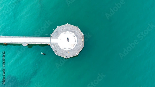 Obraz Viewpoint on the pier Tyrrhenian Sea, Viareggio, Italy. View from above