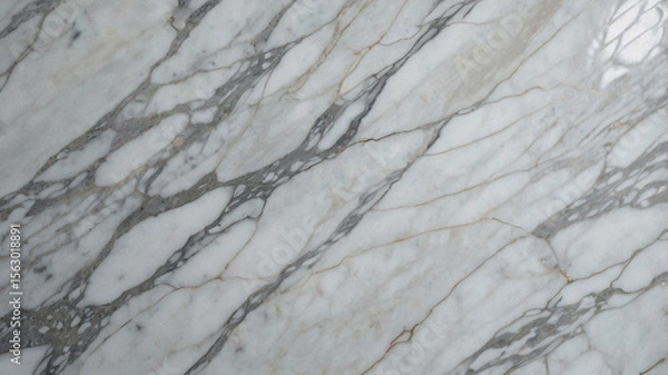 Fototapeta Bianco Carrara Marble Texture Featuring Classic White Stone With Subtle Gray Veining and Smooth Finish.
