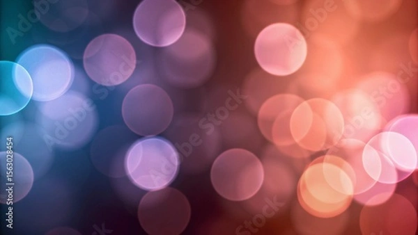 Fototapeta Abstract Bokeh Lights Background with Blue, Purple, and Orange Tones