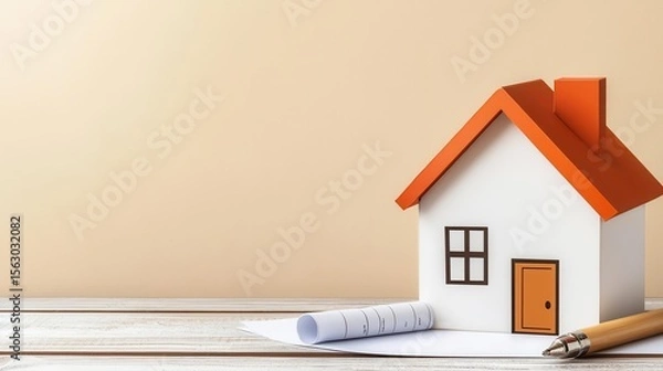 Obraz 3D chart showing mortgage payoff timeline, clear visual of property loan