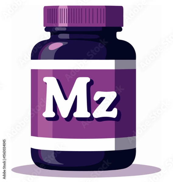 Obraz Bold magnesium supplement bottle in pop art style, energy and health