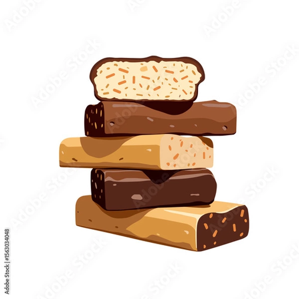 Obraz Vibrant energy bars stacked in pop art style, nutrition concept