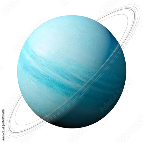 Obraz Light Blue Planet Uranus Isolated on Transparent Background
