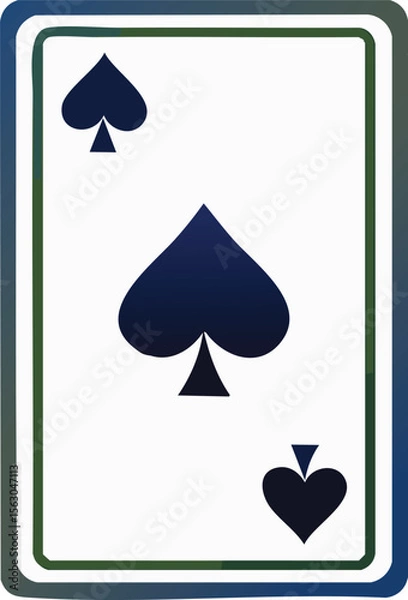 Fototapeta Vector Ace of Spades Playing Card with Minimalist Design, Bold Symbols, and Clean White Background