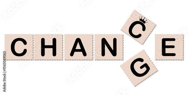 Obraz Change Concept with Scrabble Tiles on White Background

