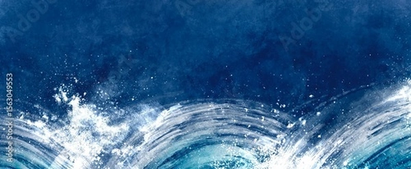 Obraz 荒波の和風手描き背景